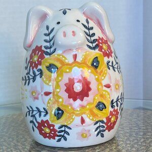 Ceramic Floral Piggy Bank